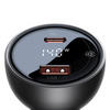 BASEUS ładowarka samochodowa Digital Display Dual USB + Typ-C 140W (z kablem Typ-C do Typ-C 240W 1m Czarny)