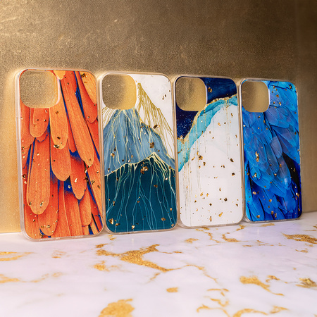 Nakładka Gold Glam do Xiaomi Redmi 14C 4G/ 14C 5G / Redmi A4 / POCO C75 pióra