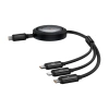 Baseus Free2Draw CB000084 einziehbares USB-C – Lightning /USB-C/Micro-USB-Kabel 100 W 1,1 m – Schwarz