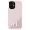Original Case IPHONE 16 Karl Lagerfeld Hardcase Silicone Shadow Metal Initial MagSafe (KLHMP16SSCMKMPCP) pink