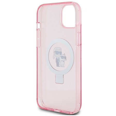 Guess nakładka do iPhone 15 Plus 6,7&quot; KLHMP15MHMRSKCP różowa C MAGSAFE RINGSTAND KC