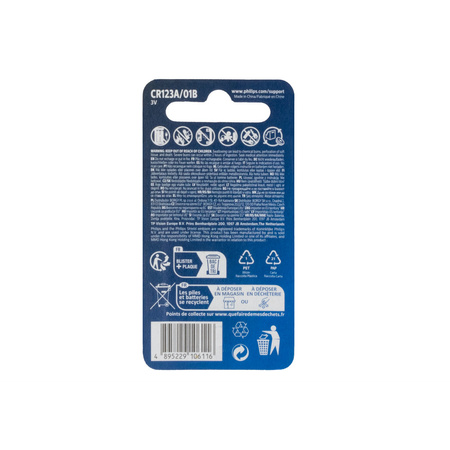 BATERIA PHILIPS  LITOWA 3V CR123A Phil-CR123A/01B
