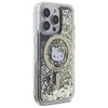 Original Handyhülle IPHONE 16 PRO MAX Hello Kitty Hardcase Liquid Glitter Fever MagSafe (HKHMP16XLGDIK) Schwarz und Golden