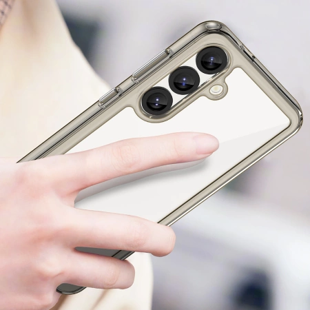 Etui Outer Space Case na Samsung Galaxy S25 Edge pokrowiec z elastyczną ramką - półprzezroczyste, czarne