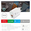 45W USB + USB-C T-PHOX GLORY Wall Charger, white