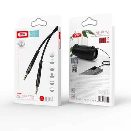 XO kabel audio NB-R175A jack 3,5mm - jack 3,5mm 1,0 m czarny