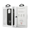 Original Case IPHONE 14 PRO Guess Hardcase Saffianotriangle Logo (GUHCP14LPSATLK) black