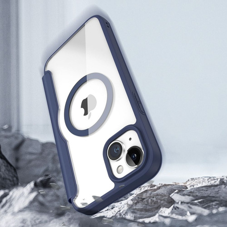 Etui iPhone 15 Plus magnetyczny pokrowiec MagSafe z klapką Dux Ducis Skin X Pro - niebieski