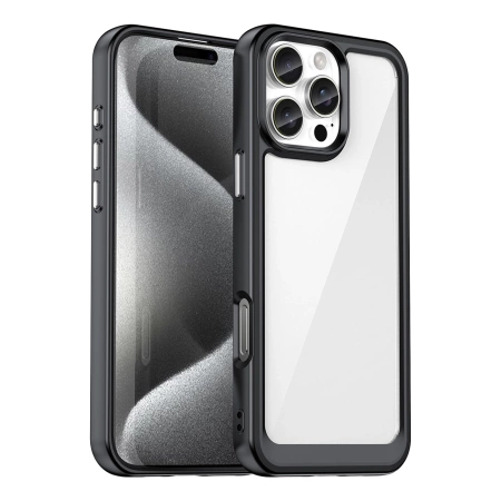 Outer Space Case mit Gelrahmen für iPhone 16 Pro Max – Schwarz