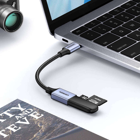 Ugreen kabel adapter przejściówka OTG USB-C (męski) - USB-A (żeński) 5Gb/s 0.15m czarny (US378)