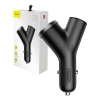 Baseus Y Type Car Charger ładowarka samochodowa 2x USB + gniazdo zapalniczki 3.4A czarny (CCALL-YX01)