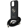 Original Handyhülle IPHONE 16 PRO Guess 4G Big Logo Cord Stap Crossbody schwarz