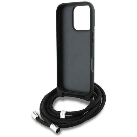 KARL LAGERFELD futerał do IPHONE 16 PRO KLHCP16LPGGRMPCK kompatybilny z MagSafe (CRSSBY Grained PU W/ Pattern & Logo) czarny