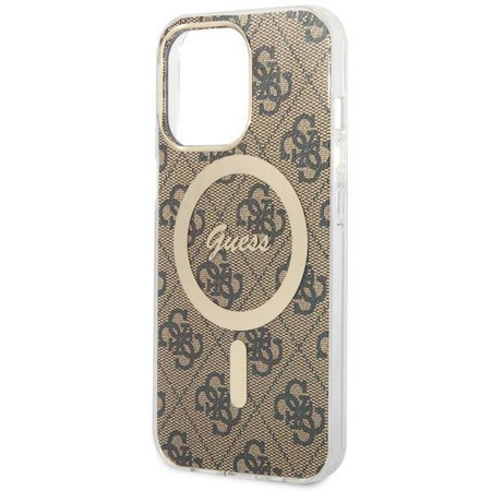 Guess GUHMP13LH4STW iPhone 13 Pro / 13 6.1" Braun/Braun Hardcase 4G MagSafe