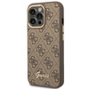 Oryginalne Etui IPHONE 14 PRO Guess Hard Case 4G Vintage Gold Logo (GUHCP14LHG4SHW) brązowe