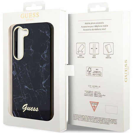 Guess GUHCS23MPCUMAK S23 +S916 schwarz/schwarzes Hartschalenetui Marmor