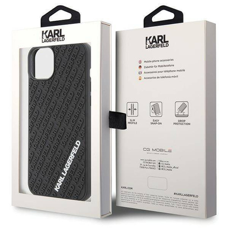 Karl Lagerfeld nakładka do iPhone 15 Plus 6,7" KLHCP15M3DMKRLK czarna HC 3D Multi Logo