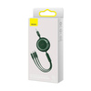 Baseus Bright Mirror 2 einziehbares Kabel 3in1 USB Typ A - Micro USB + Lightning + USB Typ C 3.5A 1.1m grün (CAMJ010006)