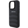 Original Handyhülle IPHONE 16 PRO MAX Mercedes AMG Hardcase Leather Debossed Lines Black Logo (AMHCP16XGSEBK) schwarz
