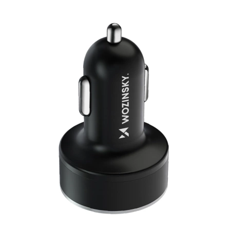 Ładowarka samochodowa Wozinsky WDCCB z wyświetlaczem 50W 2xUSB-C / 2xUSB-A - czarna