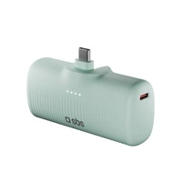 Powerbank SBS EcoPower 5000 mAh 10W z wbudowanym portem USB-C - zielony