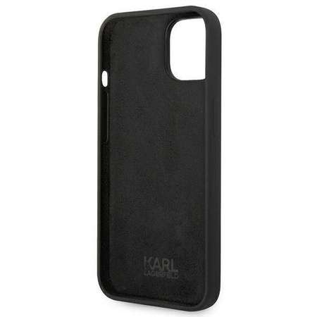 Original Handyhülle IPHONE 14 PLUS Karl Lagerfeld Harcase Silicone Karl's Head schwarz