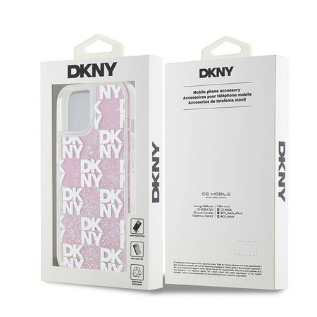 DKNY DKHCP15SLCPEPP iPhone 15 / 14 / 13 6.1" różowy/pink hardcase Liquid Glitter Multilogo