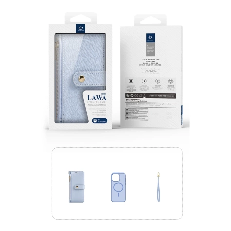 Dux Ducis Lawa Lederhülle für iPhone 15 Pro Max - Blau
