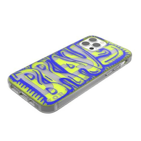Diesel Snap Case Clear AOP iPhone 12 ProMax niebiesko-limonkowy/blue-lime 42565