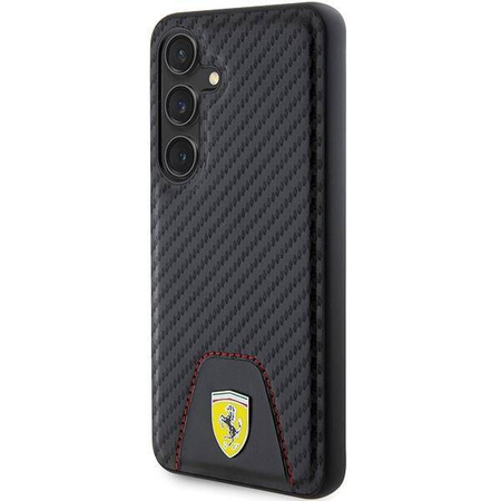 Oryginalne Etui FERRARI hardcase Carbon Stitched Bottom FEHCS24SN3PUK do Samsung Galaxy  S24 Czarny