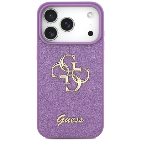 Etui Guess Fixed Glitter Big 4G na iPhone 17 Pro - fioletowe