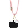 Hello Kitty Patch &amp; Kitty Head Charm Universal Phone Lanyard - Pink