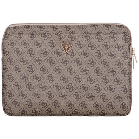 Guess 4G Zipper Pocket Triangle Logo Sleeve - Etui na notebooka 14" (brązowy)