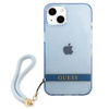 Etui IPHONE 13 Guess Hardcase Translucent Stap (GUHCP13MHTSGSB) niebieskie