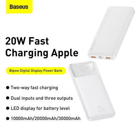 Powerbank Baseus Bipow 10000mAh, 20W (white)