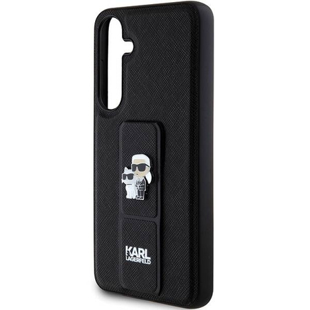 Oryginalne Etui KARL LAGERFELD hardcase Gripstand Saffiano Karl&Choupette Pins KLHCS24SGSAKCPK do Samsung Galaxy S24 czarny