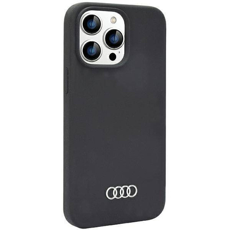 Audi Silikonhülle iPhone 14 Pro Max 6,7" schwarz/schwarz Hardcase AU-LSRIP14PM-Q3/D1-BK