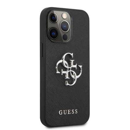 Oryginalne Etui IPHONE 13 PRO / 13 6,1" Guess Hardcase Saffiano 4G Metal Logo GUHCP13LSA4GSBK czarne