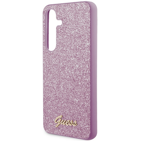 Etui Guess Glitter Script na Samsung Galaxy S24 - fioletowe