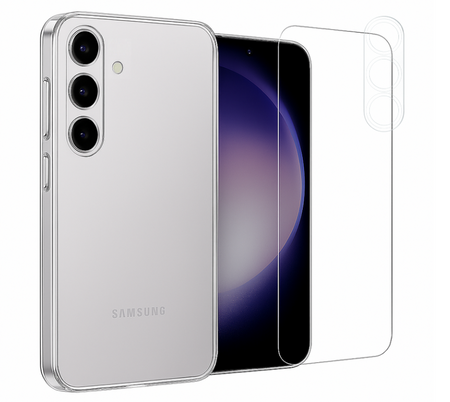 Etui do Samsung S24 + Szkło na ekran + Szkło na aparat