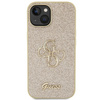 Guess Glitter Script Big 4G Hülle für iPhone 15 – Gold