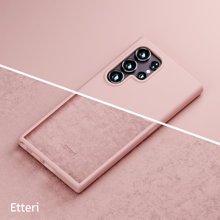 Nakładka Etteri Silicone Case do Samsung Galaxy S24 Ultra jasnoróżowa