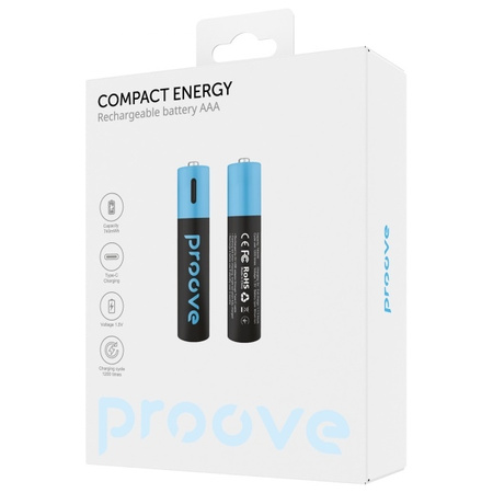 Proove Akumulatorki AAA 740mWh 2szt      czarny/black