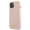 Guess GUHMP13MLSLMGLP iPhone 13 6.1 "Hellrosa / Hellrosa Hardcase Silikonschrift Gold Logo Magsafe