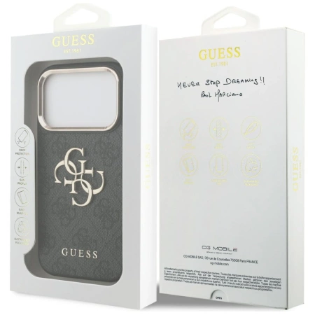 Guess 4G Big 4G Classic Logo Case for iPhone 17 Pro - Black and Gold