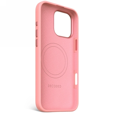 Decoded Antimicrobial Silicone Stacks Backcover Case mit MagSafe für iPhone 16 Pro Max – Pink
