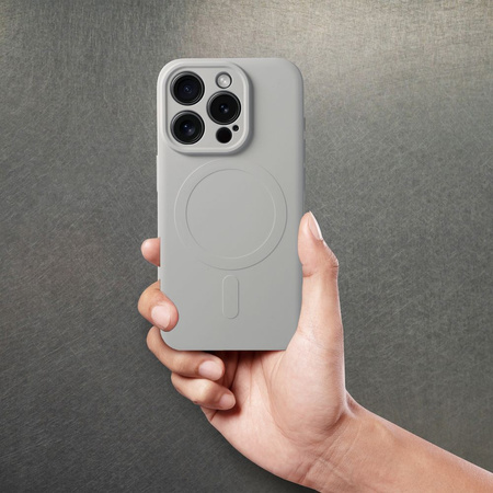 Futerał Silicone Mag Cover kompatybilny z MagSafe do IPHONE 15 PRO MAX tytanowy szary