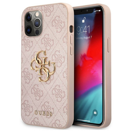 Guess GUHCP12M4GMGPI iPhone 12/12 Pro 6,1" różowy/pink hardcase 4G Big Metal Logo