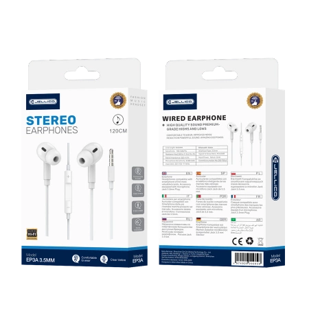 Wired In-Ear Headphones with Lightning Microphone 1.2m Jellico EP3A white
