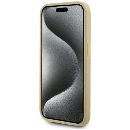 Etui Karl Lagerfeld Wrinkled Metal Signature na iPhone 15 Pro Max - złote